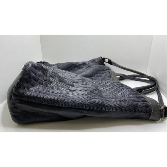 AU79 ALCHIMA EUC XXL LEATHER FRONT WOVEN SHOULDER TOTE BAG - Picture 10 of 15